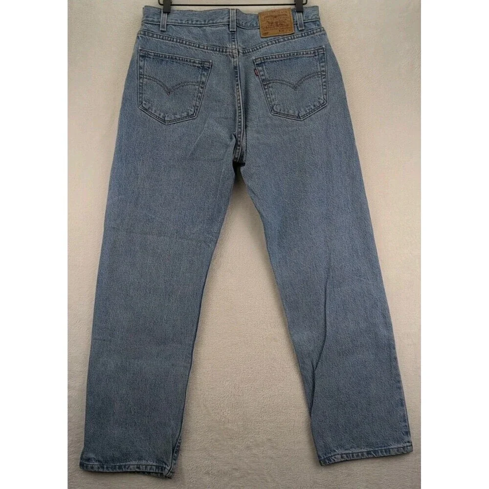 VTG Levi's 505 Regular Fit Straight Leg Paper Tag Jeans Men's 36x30 Light Wash